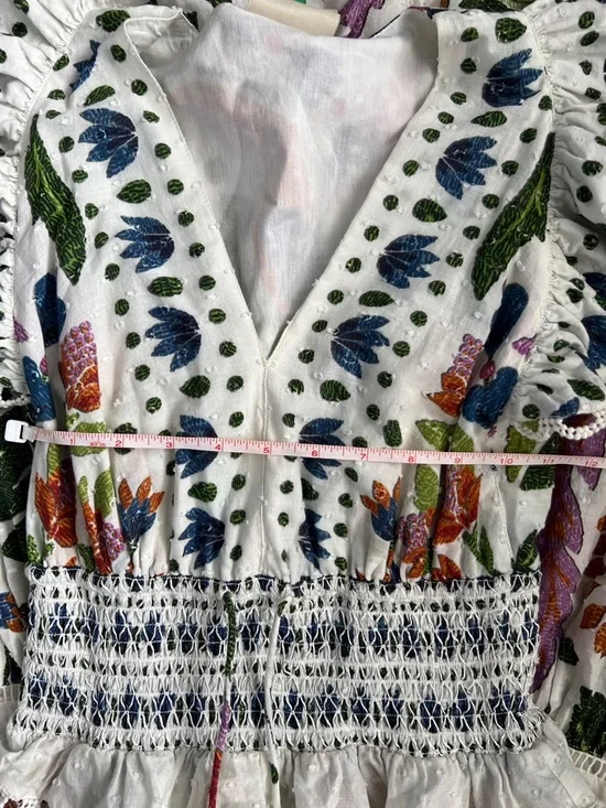 FARM Rio White Maxi Dress with Multicolor Floral Embroidery - Picture 7 of 10